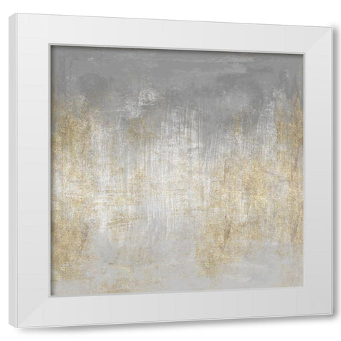 Abstract Shimmer Silver White Modern Wood Framed Art Print by Vidal, Alicia