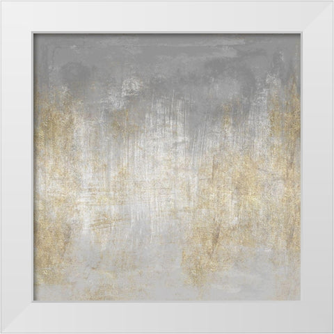 Abstract Shimmer Silver White Modern Wood Framed Art Print by Vidal, Alicia