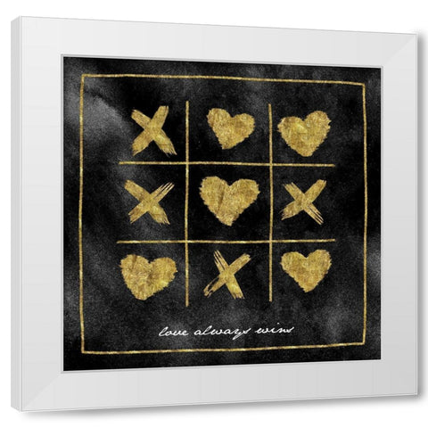 Xo Love Always Wins White Modern Wood Framed Art Print by Vidal, Alicia
