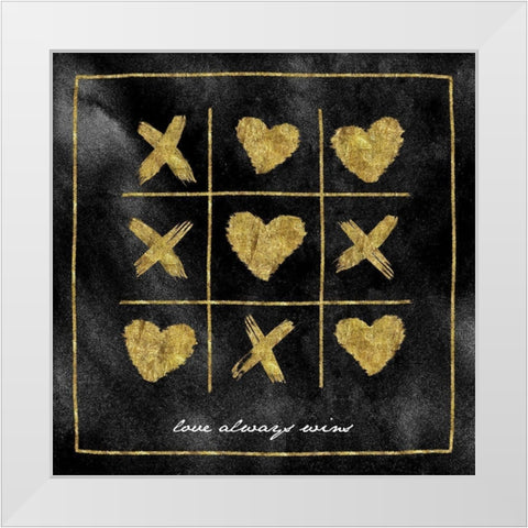 Xo Love Always Wins White Modern Wood Framed Art Print by Vidal, Alicia