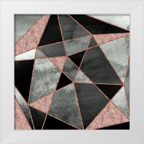 Blush Geo Abstract 1 White Modern Wood Framed Art Print by Vidal, Alicia