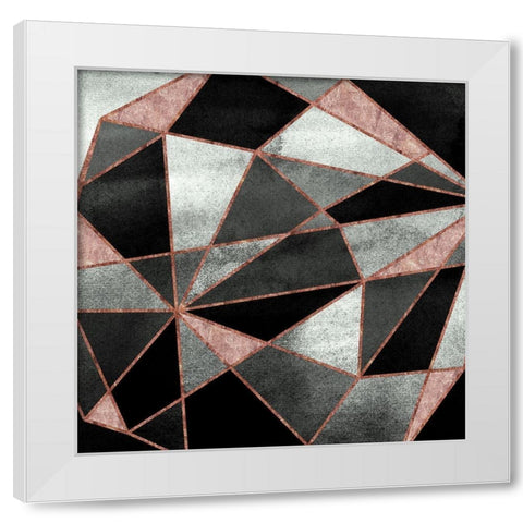 Blush Geo Abstract 2 White Modern Wood Framed Art Print by Vidal, Alicia