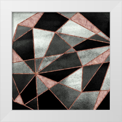 Blush Geo Abstract 2 White Modern Wood Framed Art Print by Vidal, Alicia