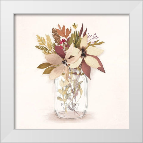 Autumn Mason Jar 2 White Modern Wood Framed Art Print by Vidal, Alicia