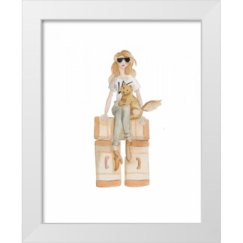 LA Travel illo White Modern Wood Framed Art Print by Zyburt, Alicia