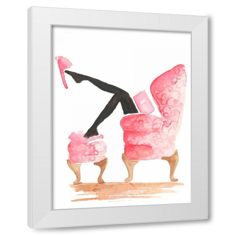 Library Reading White Modern Wood Framed Art Print by Zyburt, Alicia