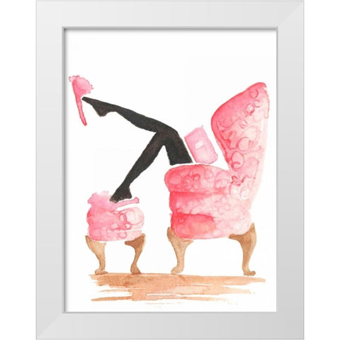 Library Reading White Modern Wood Framed Art Print by Zyburt, Alicia