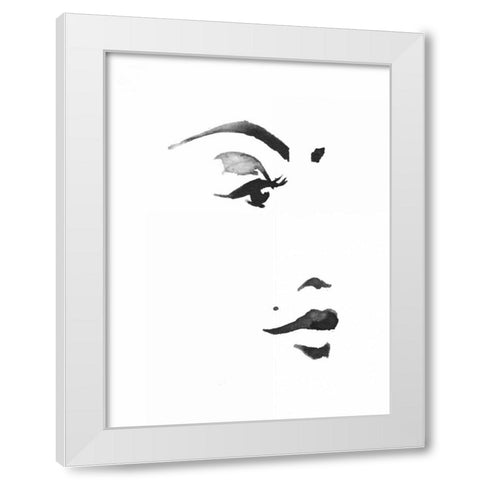 Inked Portrait White Modern Wood Framed Art Print by Zyburt, Alicia