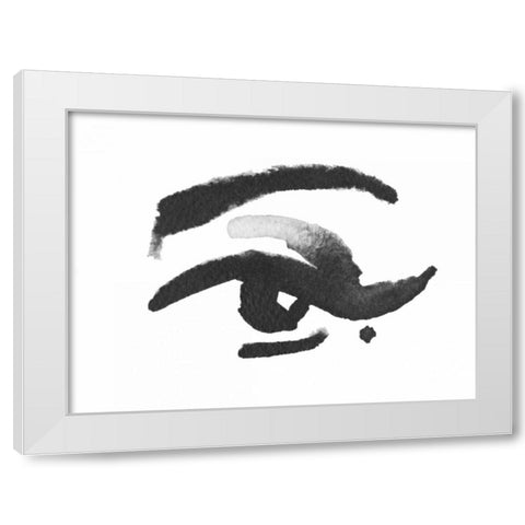 Inked Eye White Modern Wood Framed Art Print by Zyburt, Alicia