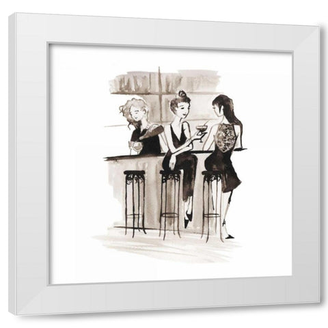 Entertain illo 2 White Modern Wood Framed Art Print by Zyburt, Alicia