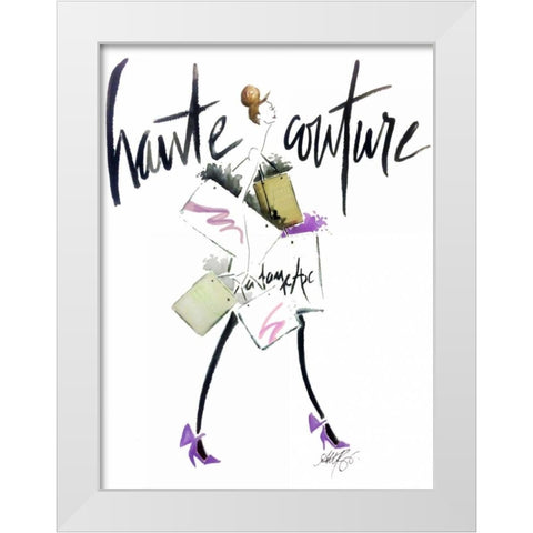 Haute Couture Purple White Modern Wood Framed Art Print by Zyburt, Alicia