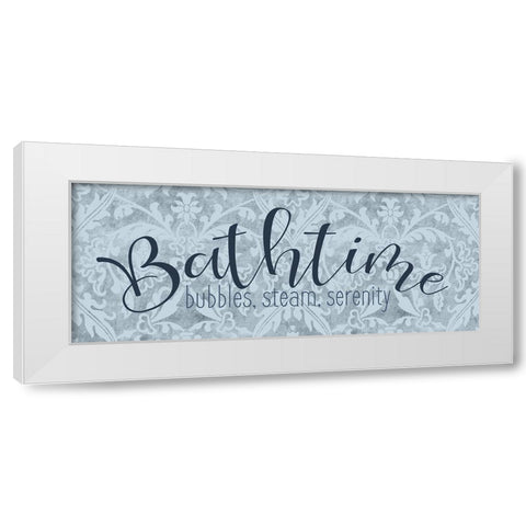 Bathtime White Modern Wood Framed Art Print by Bailey, Ann