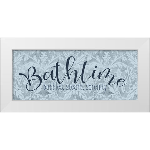 Bathtime White Modern Wood Framed Art Print by Bailey, Ann