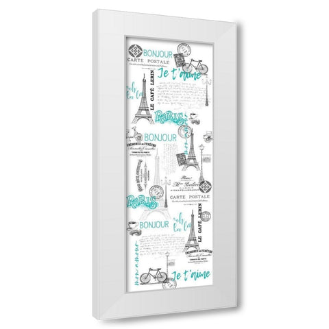 Bonjour White Modern Wood Framed Art Print by Bailey, Ann