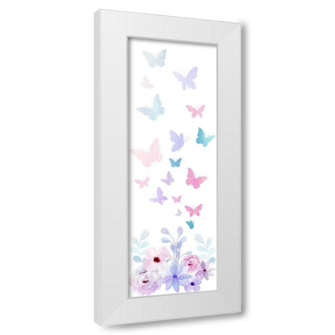 Butterfly Flight White Modern Wood Framed Art Print by Bailey, Ann