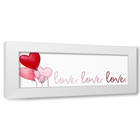 Love Balloons White Modern Wood Framed Art Print by Bailey, Ann