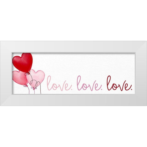 Love Balloons White Modern Wood Framed Art Print by Bailey, Ann