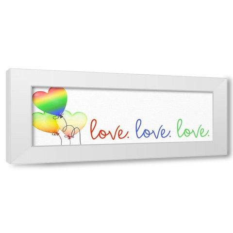 Love Balloons 2 White Modern Wood Framed Art Print by Bailey, Ann