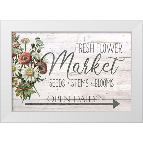Fresh Flowers White Modern Wood Framed Art Print by Bailey, Ann