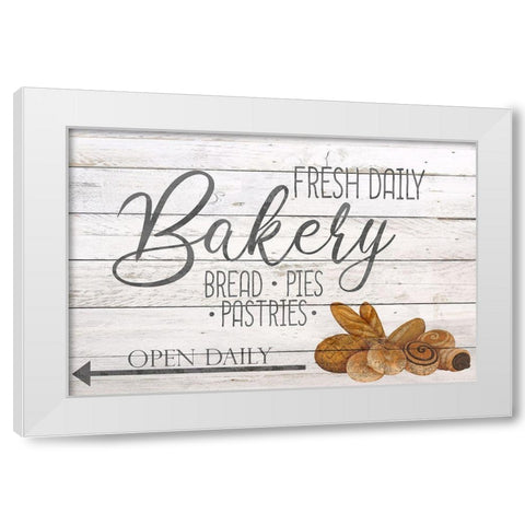 Bakery Fresh White Modern Wood Framed Art Print by Bailey, Ann