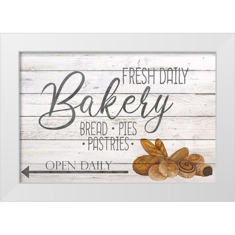 Bakery Fresh White Modern Wood Framed Art Print by Bailey, Ann