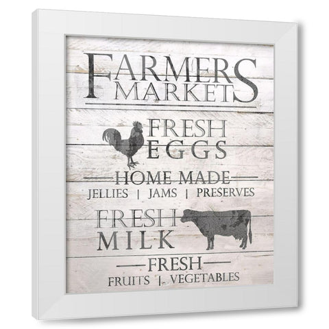 Farmers Market White Modern Wood Framed Art Print by Bailey, Ann