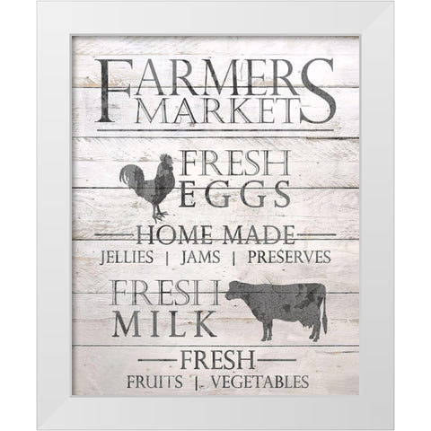 Farmers Market White Modern Wood Framed Art Print by Bailey, Ann