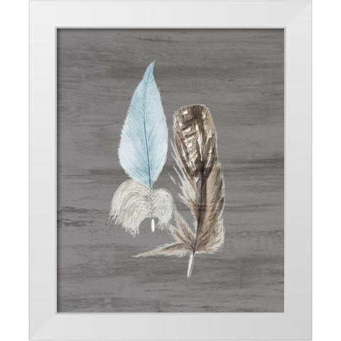Feathers 1 White Modern Wood Framed Art Print by Bailey, Ann