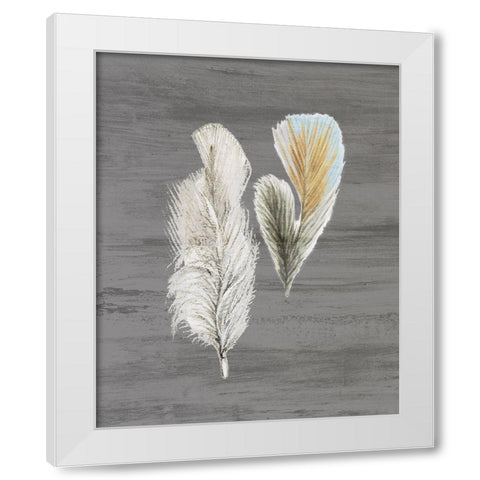 Feathers 2 White Modern Wood Framed Art Print by Bailey, Ann