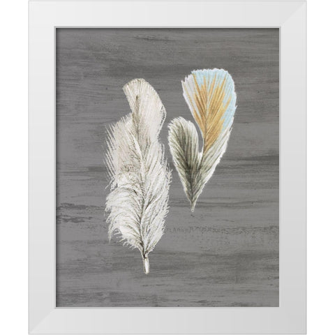 Feathers 2 White Modern Wood Framed Art Print by Bailey, Ann