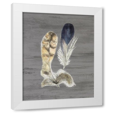 Feathers 3 White Modern Wood Framed Art Print by Bailey, Ann
