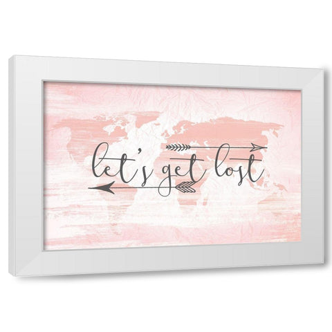 Lets get Lost White Modern Wood Framed Art Print by Bailey, Ann