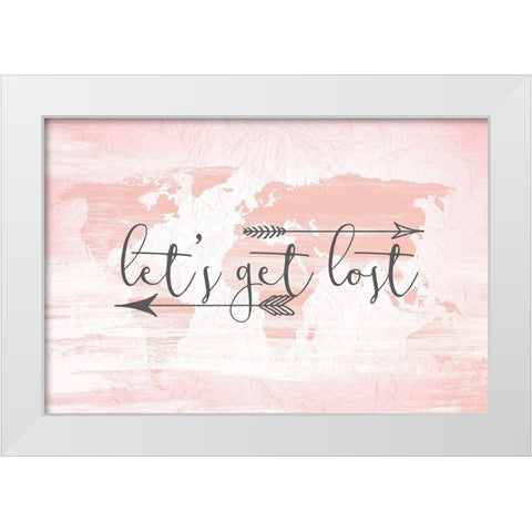 Lets get Lost White Modern Wood Framed Art Print by Bailey, Ann