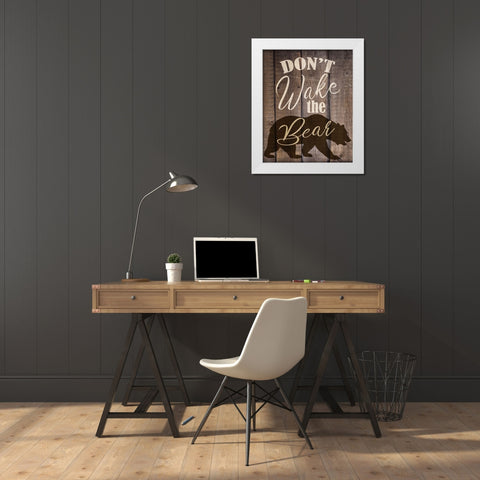 Dont Wake the Bear White Modern Wood Framed Art Print by Bailey, Ann