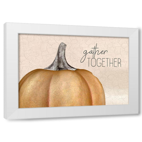 Gather Together Pumpkin White Modern Wood Framed Art Print by Bailey, Ann