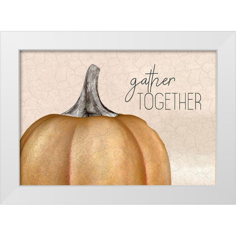 Gather Together Pumpkin White Modern Wood Framed Art Print by Bailey, Ann