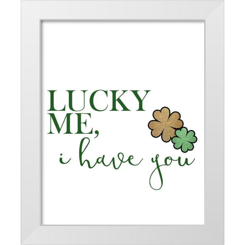 Lucky Me White Modern Wood Framed Art Print by Bailey, Ann