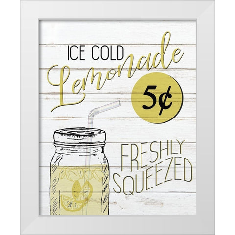 Ice Cold Lemonade White Modern Wood Framed Art Print by Bailey, Ann