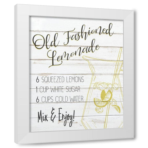 Old Fashioned Lemondae Recipe White Modern Wood Framed Art Print by Bailey, Ann