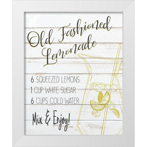 Old Fashioned Lemondae Recipe White Modern Wood Framed Art Print by Bailey, Ann