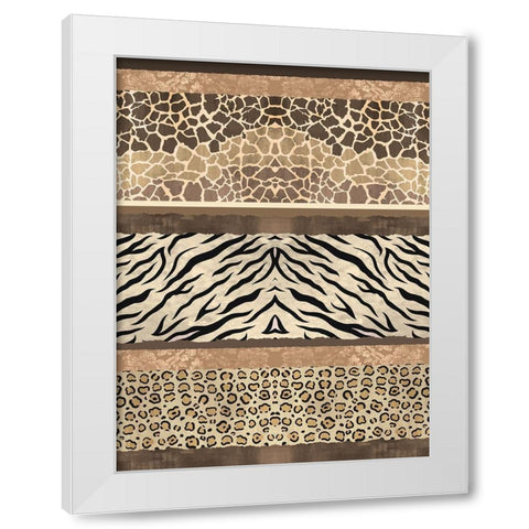 Exotic Safari Stripe White Modern Wood Framed Art Print by Bailey, Ann