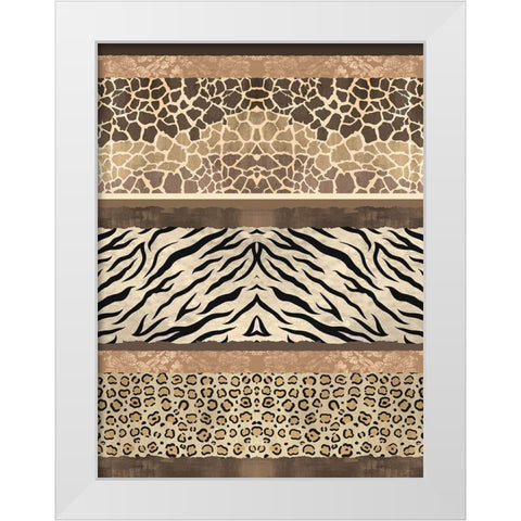 Exotic Safari Stripe White Modern Wood Framed Art Print by Bailey, Ann