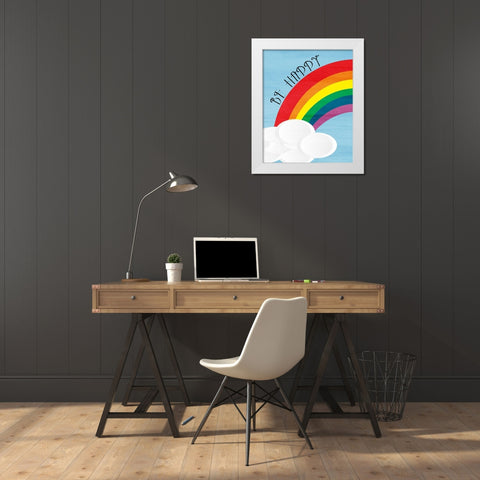 Happy Joy 1 White Modern Wood Framed Art Print by Bailey, Ann
