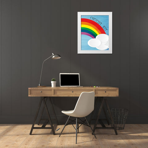 Happy Joy 2 White Modern Wood Framed Art Print by Bailey, Ann