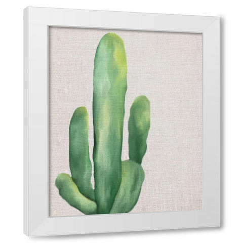 Linen Cactus 1 White Modern Wood Framed Art Print by Bailey, Ann