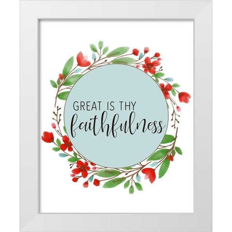 Great is thy Faithfulness White Modern Wood Framed Art Print by Bailey, Ann