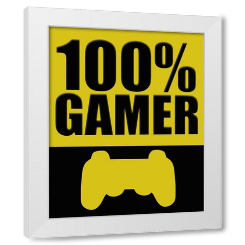 100 Gamer White Modern Wood Framed Art Print by Bailey, Ann