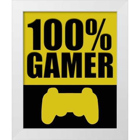 100 Gamer White Modern Wood Framed Art Print by Bailey, Ann