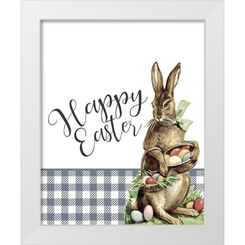 Happy Easter 1 White Modern Wood Framed Art Print by Bailey, Ann