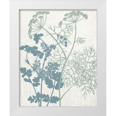 Linen Herbs 1 White Modern Wood Framed Art Print by Bailey, Ann